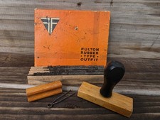 Vintage 1940s Fulton Rubber Type Outfit Stamp Set Original Box Mostly Complete picture