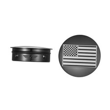 Stainless-Steel Black Contrast Cut Swing Arm Covers American Flag (reversed) picture
