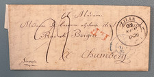 Red Transit Brand LF French Letter s/ Letter From LILLE - CHAMBERY 1839 picture
