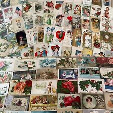 Huge Lot of 400 +++ Holidays Greetings Postcards DAMAGED- SCRAPBOOK CRAFTS picture