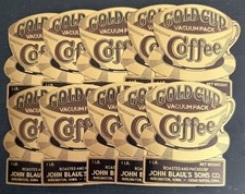 Vintage Lot of 10 Original Metallic Advertising Labels