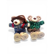 Vintage 1980s Furskins Bears Lot - Dudley & Hattie - Xavier Roberts Panosh Place picture