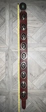 VTG Native American Turquoise Sterling Silver Wide Leather Concho Belt 39” READ picture