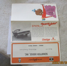 NOS 1968 DODGE CHARGER DEALERSHIP PROMOTIONAL HANDOUT; DODGE FEVER; CHRYSLER picture