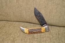 Vtg Schrade 1776-1976 USA Bicentennial Stag Clasp Pocket Knife - Serial # 0000 picture
