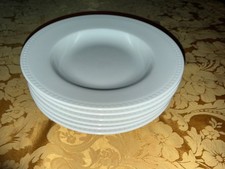 6 Apilco Beaded Hemstitch Rim Soup Bowls France picture