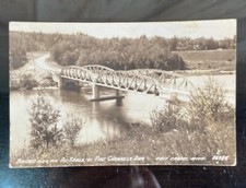 Bridge Au Sable 5 Channels Dam East Tawas Michigan Oscoda 1930s RPPC Real Photo picture