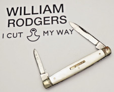 Vintage WILLIAM RODGERS SHEFFIELD Crown Penknife Pre-1940's Era - Pearl Handles picture