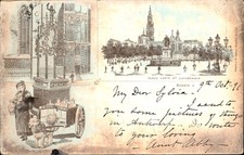 Antwerp Place Verte and Cathedral 1891 EARLY PIONEER Vintage Postcard bhn picture