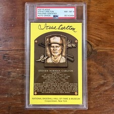 Steve Carlton Signed HOF Post Card PSA NM-MT 8 picture