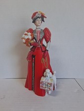 Vintage 1997 Avon Mrs Albee Award Full Size Porcelain Figurine Red Dress Poodle picture