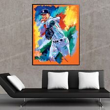 Sale Derek Jeter Hand-Textured 36H X 24W Premium Canvas Giclee $795 Now $275 picture