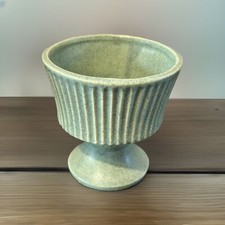 MCM McCoy Floraline Ceramic Pedestal Planter Green Matte 4-1/2