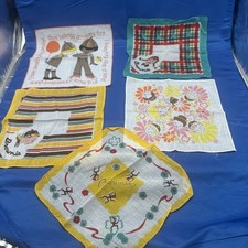 Five Vintage Brownie Girl Scouts Square Handkerchief Hankie Hanky 1960’s picture