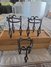 Set of Vintage Wrought Iron Candle Holders 5