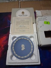 Vintage 1980s Mini Collectors Plate Butter Pat Dish Wedgwood Jasperware W COA picture