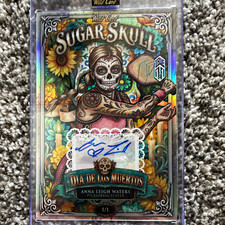 Wild Card Sugar Skull Dia de los Muertos Anna Leigh Waters Auto True 1/1 picture