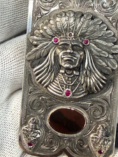Ahmad Khan Unger Indian Chief Big Wad Sterling Silver 14K Rose Gold Ruby Clip picture