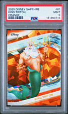 2025 Topps Disney SAPPHIRE /25 KING TRITON ORANGE REFRACTOR PSA 9 LITTLE MERMAID picture