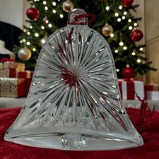 Vintage Christmas Ornament Bleikristall Crystal Bell Flat Germany Boxed 2.5” picture