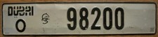 DUBAI, UNITED ARAB EMIRATES LICENSE PLATE -2004/14- O 98200 w/ FAZZA F3 emblem picture