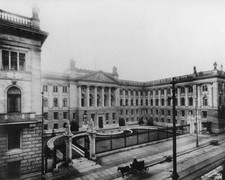 View from an elevated view over the courtyard of the building - 1910 Old Photo picture