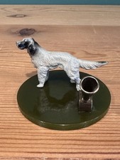 Vintage Green Bakelite & English Setter Dog Pen Stand picture