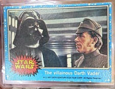 Vintage 1977 Topps Star Wars #7 The Villainous Darth Vader Rookie Series 1 Blue picture