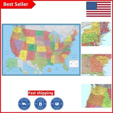 Laminated 48x78 Huge USA Political Wall Map - Durable Dry-Erase Surface picture