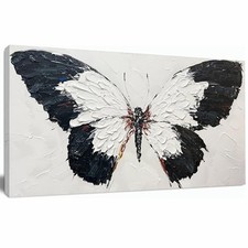 Tarfupth Black and White Butterfly Wall Art for Living Room Hand Painted Butt... picture