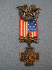 Nice Antique Spanish American War SAW 1898-1902 War Veteran Numbered Medal picture