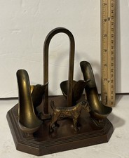 Vintage Art Deco Ronson Quadruple Tobacco Airedale Terrier Dog Pipe Stand Holder picture