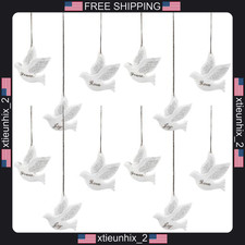 Resin Christmas Dove Ornaments Set of 12 Assorted Styles 3 Inches picture