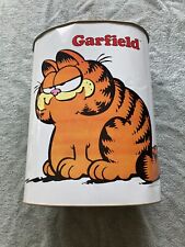 Vintage 1978 Cheinco Garfield Metal Character Garbage Trash Can 13” Tall picture
