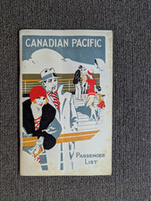 Vintage 1929 Canadian Pacific Steamship Empress of Australia Passenger List Art picture