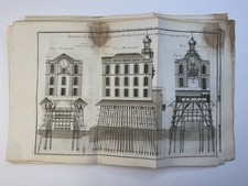 Set of 6 x Engineering prints from an Antique French Architecture Book, 1739. picture
