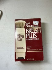 New in Box Gillette Brush Plus Shaving System Kit Vintage 1984 picture