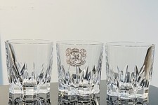 2 VTG Chivas Regal Scotch Whisky Rock Glasses GoldCrest Logo Cut Away Base 8oz picture