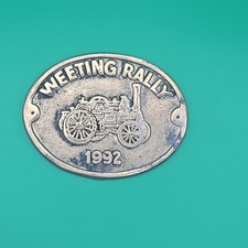 Vintage Weeting Steam Rally 1992 Brass Plaque / Medallion / Badge picture