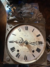 Vintage 1800s “Saulce / a St‑Étienne” time date wall clock for parts or repair picture