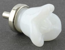 (5 Pack) 1-1/4 inch Capsicum Flower Glass Knob Milk White picture