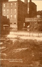 Amsterdam NY Vintage Postcard 1908 Chuctunda Knitting Mills Creek Waterfall picture