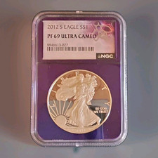 2012-S  Silver Eagle Proof 1 oz . PF69 PRISTINE picture