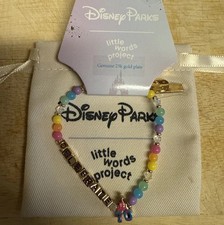Disney Little Words Project Gold Bracelet Disneyland 70 Celebrate Size ML New picture