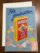 Vintage 1950s Helious Mimosa Swedish Laundry Advertising Poster C 5247 Fine Wash picture
