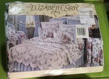 Vintage Elizabeth Gray Ansley Park Floral Full Flat Sheet New  picture