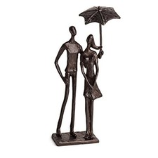 Danya B Loving Couple Under Umbrella Bronze Sculpture - Design Metal Art picture