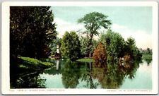 Detroit Michigan MI, Lake at Palmer Park, Water Reflection, Vintage Postcard picture