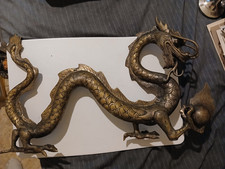 Vintage Brass Chinese Dragon Figure 20'' Long as Much as 5'' Wide in front picture