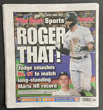 Aaron Judge 61 home run record Roger Maris New York Post newspaper 9/29 2022 picture